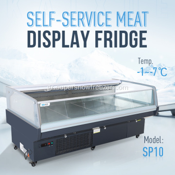 Top open type supermarket meat showcase deli chiller